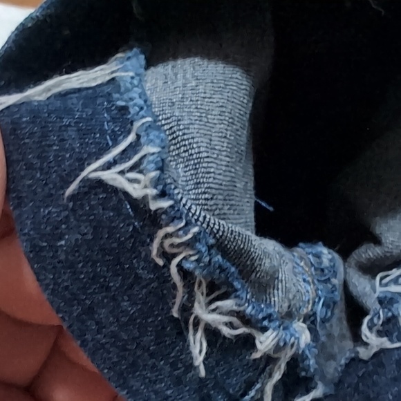 Indigo Blue Dark Wash Straight Leg Maternity Jeans Hemmed to 28" Inseam Size Lg - Picture 5 of 7